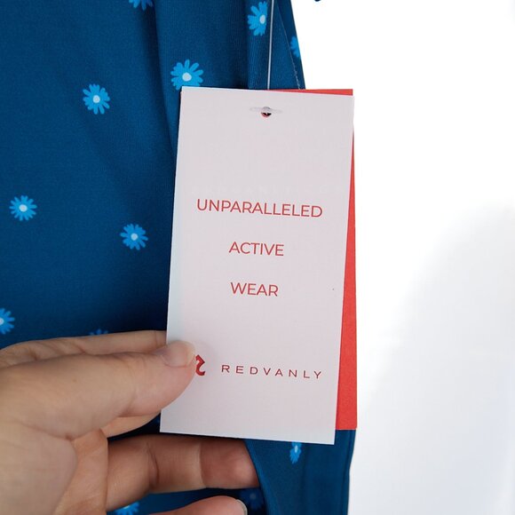 Redvanly Polo Shirt Medium Golf Junian Admiral Blue Geometric Spandex Stretch - Picture 4 of 7